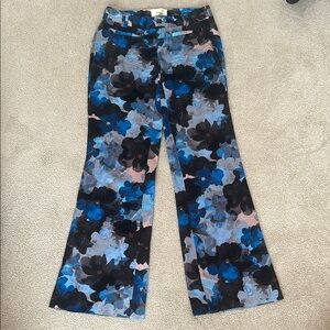 Blue and Black Floral Pants